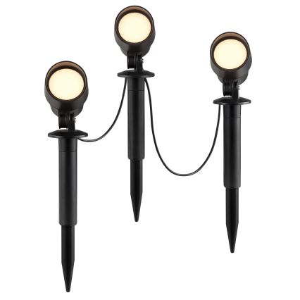 Brilliant - Σετ 3x εξωτερικά φωτιστικά KAMARA LED/8,5W/230V IP44 μαύρα