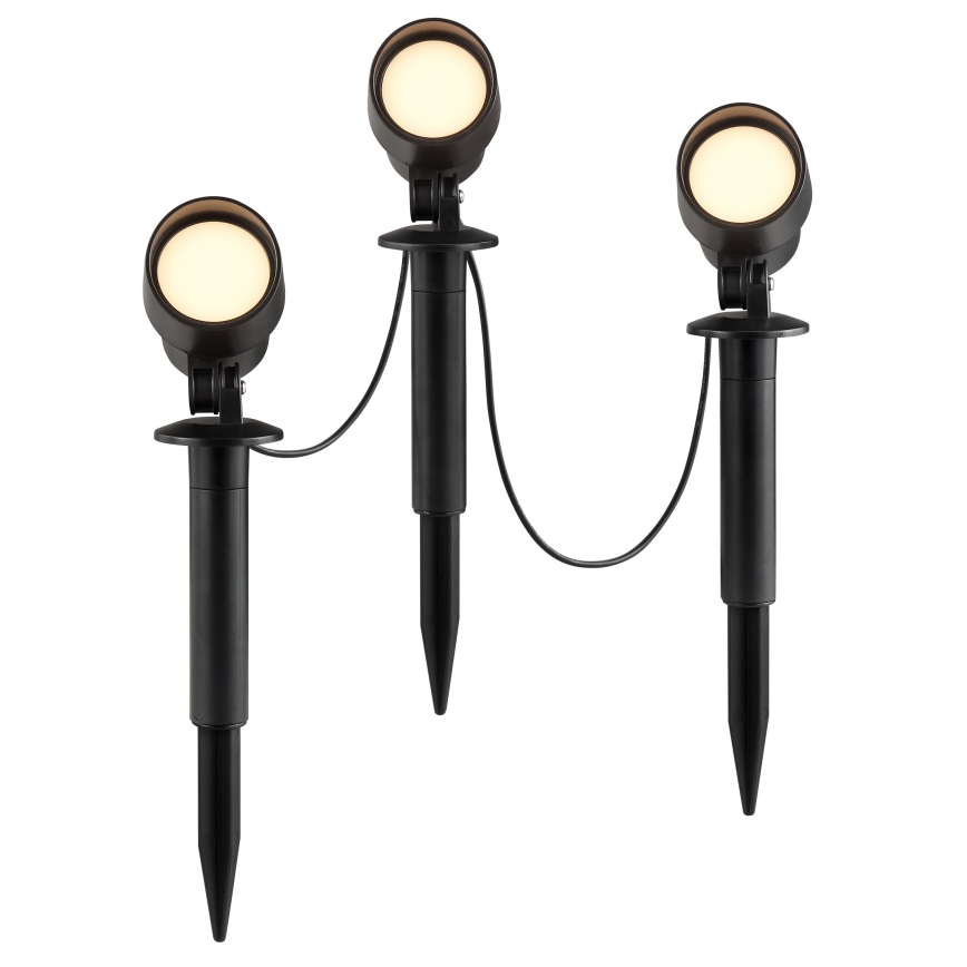 Brilliant - Σετ 3x εξωτερικά φωτιστικά KAMARA LED/8,5W/230V IP44 μαύρα