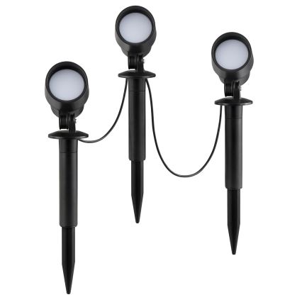 Brilliant - Σετ 3x εξωτερικά φωτιστικά KAMARA LED/8,5W/230V IP44 μαύρα