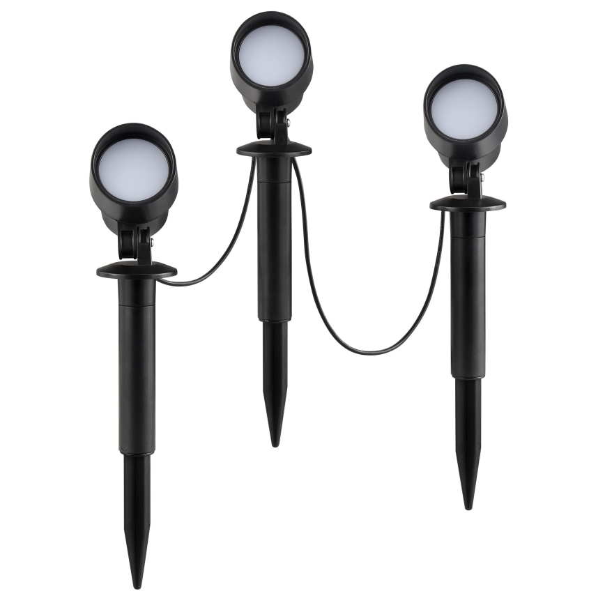 Brilliant - Σετ 3x εξωτερικά φωτιστικά KAMARA LED/8,5W/230V IP44 μαύρα