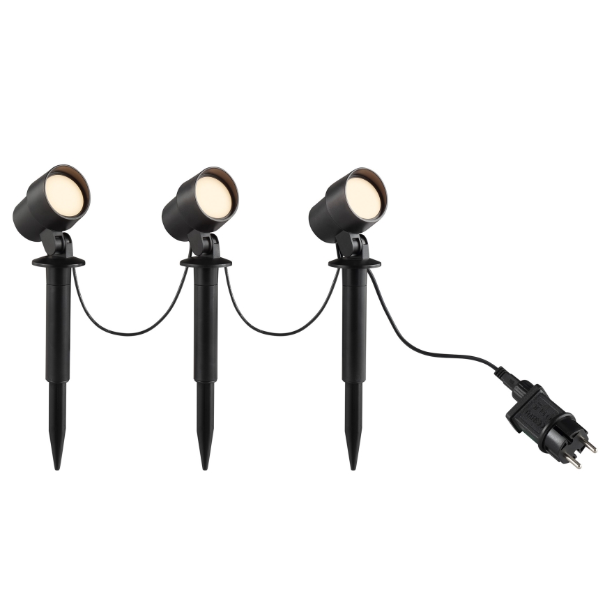 Brilliant - Σετ 3x εξωτερικά φωτιστικά KAMARA LED/8,5W/230V IP44 μαύρα