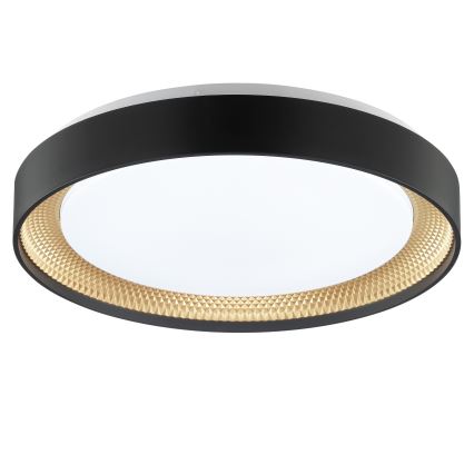 Brilliant - Ρυθμιζόμενο φωτιστικό οροφής LED WALDO LED/24W/230V 3000-6500K Ø 38,5 εκ. μαύρο/χρυσό + τηλεχειριστήριο