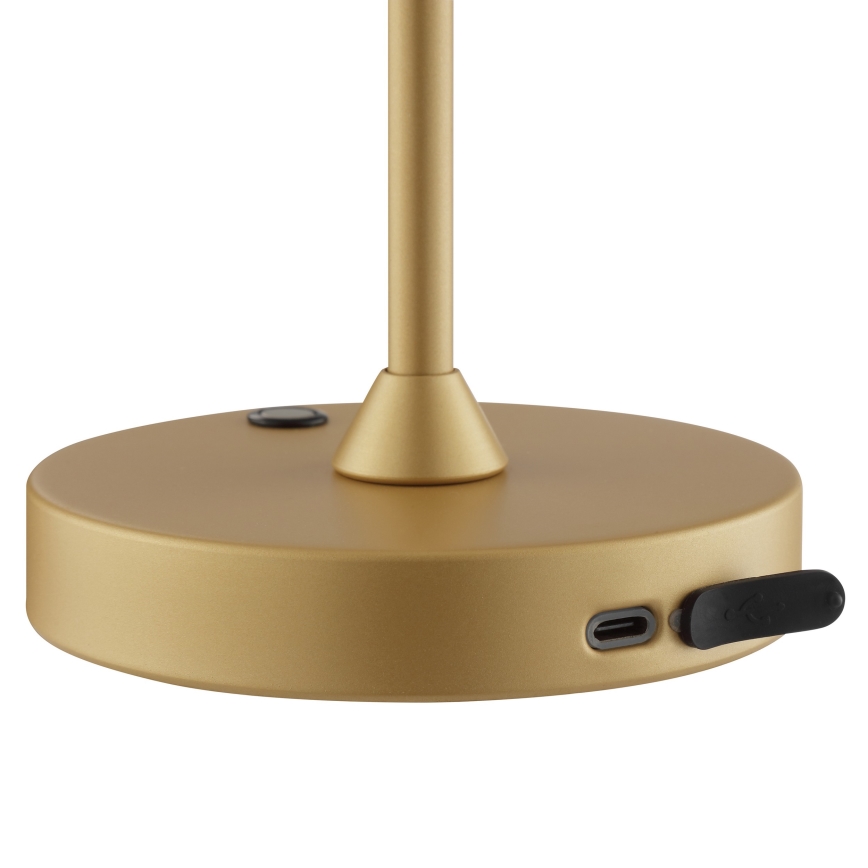 Brilliant - Ρυθμιζόμενο επαναφορτιζόμενο επιτραπέζιο εξωτερικό φωτιστικό αφής ELORA LED/2,5W/5V 2700K 2600 mAh IP44 χρυσό