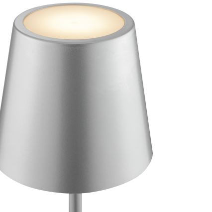 Brilliant - Ρυθμιζόμενη LED επαναφορτιζόμενη επιτραπέζια εξωτερική λάμπα αφής ELORA LED/2,5W/5V 2700K 2600 mAh IP44 ασημί