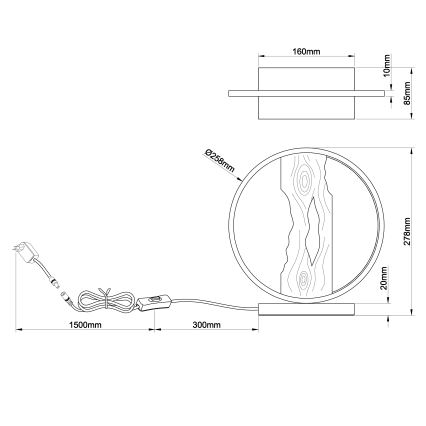 Brilliant - Επιτραπέζιο φωτιστικό LED CHAUMONT LED/7,5W/230V πεύκο