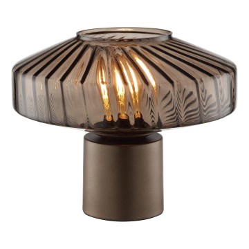 Brilliant - Επιτραπέζιο φωτιστικό LYN 1xE27/20W/230V καφέ/καπνιστό καφέ