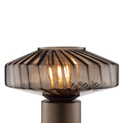 Brilliant - Επιτραπέζιο φωτιστικό LYN 1xE27/20W/230V καφέ/καπνιστό καφέ
