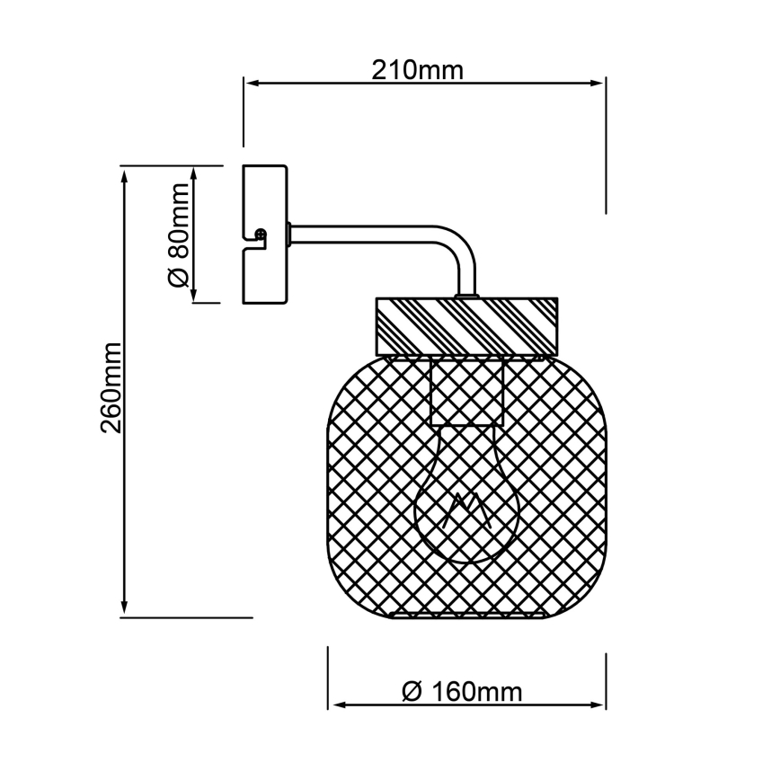 Brilliant - Επιτοίχιο φωτιστικό GIADA 1xE27/40W/230V μαύρο