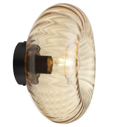 Brilliant - Επιτοίχιο φωτιστικό NEVIL 1xE27/20W/230V μαύρο/καπνιστό μπεζ