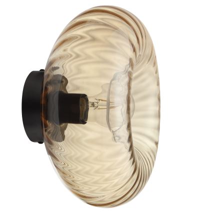 Brilliant - Επιτοίχιο φωτιστικό NEVIL 1xE27/20W/230V μαύρο/καπνιστό μπεζ