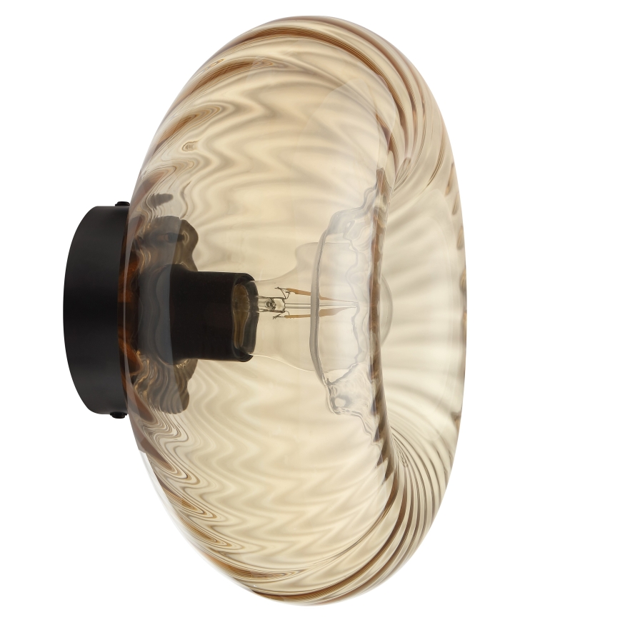 Brilliant - Επιτοίχιο φωτιστικό NEVIL 1xE27/20W/230V μαύρο/καπνιστό μπεζ