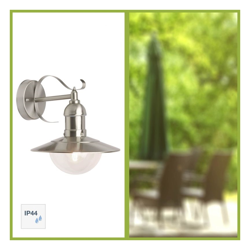 Brilliant - Επιτοίχιο φωτιστικό εξωτερικού χώρου ARTO 1xE27/60W/230V IP44 γυαλιστερό χρώμιο