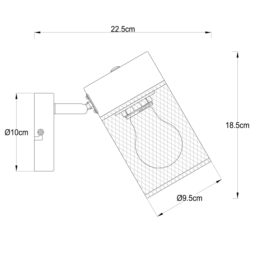 Brilliant - Επιτοίχιο σποτ φωτιστικό KAMOLO 1xE27/40W/230V μαύρο