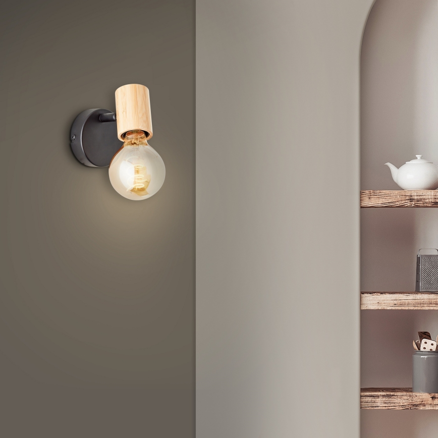 Brilliant - Επιτοίχιο σποτ KERRY 1xE27/40W/230V μπαμπού