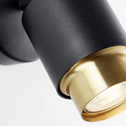 Brilliant - Επιτοίχιο σποτ LED COVELO 1xGU10/5W/230V μαύρο/χρυσό