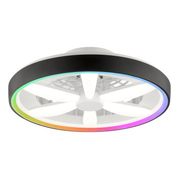 Brilliant - Ανεμιστήρας οροφής LED RGBW Dimmable με φως GAIANO LED/48W/230V 2700-6500K μαύρο + τηλεχειριστήριο