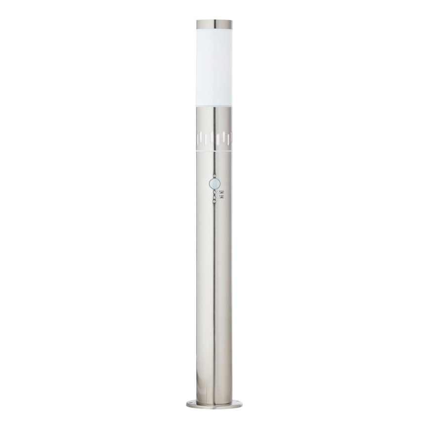 Brilliant - Εξωτερική λάμπα LED με αισθητήρα LEIGH LED/0,9W/230V + 1xE27/11W 80 cm IP44 γυαλιστερό χρώμιο