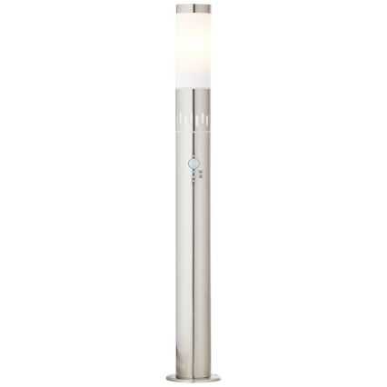 Brilliant - Εξωτερική λάμπα LED με αισθητήρα LEIGH LED/0,9W/230V + 1xE27/11W 80 cm IP44 γυαλιστερό χρώμιο
