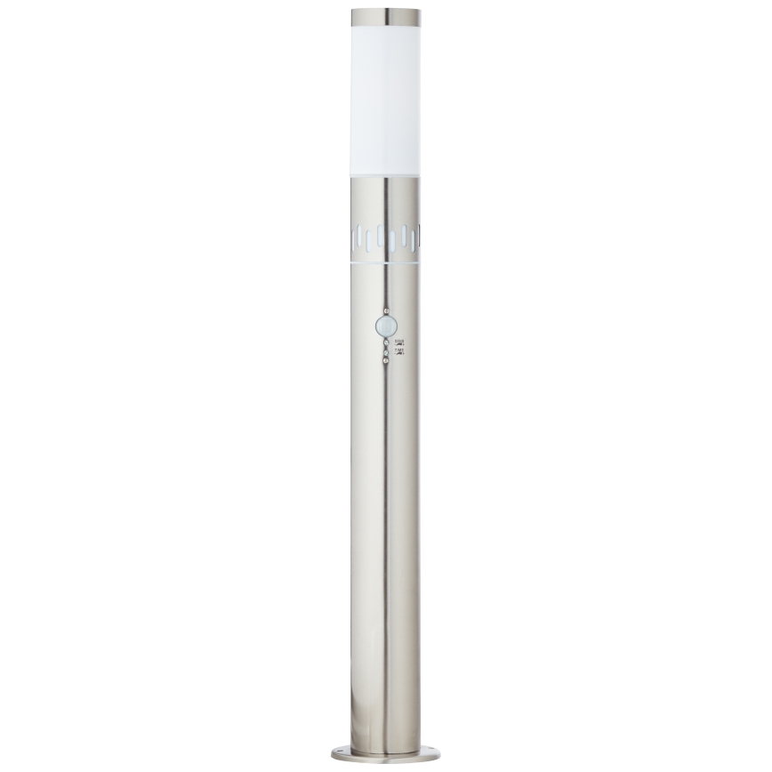 Brilliant - Εξωτερική λάμπα LED με αισθητήρα LEIGH LED/0,9W/230V + 1xE27/11W 80 cm IP44 γυαλιστερό χρώμιο