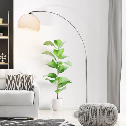Brilliant - Επιδαπέδιο φωτιστικό VESSA 1xE27/60W/230V γυαλιστερό χρώμιο/λευκό