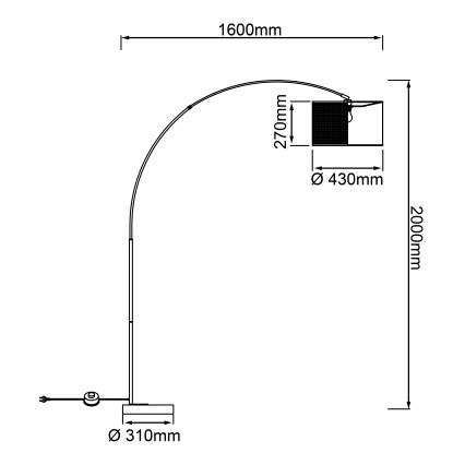 Brilliant - Επιδαπέδιο φωτιστικό WILEY 1xE27/60W/230V μαύρο/μπεζ