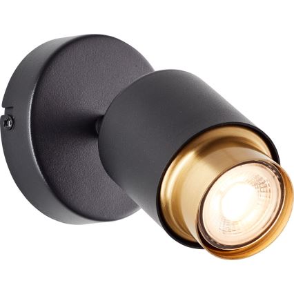 Brilliant - Επιτοίχιο σποτ LED COVELO 1xGU10/5W/230V μαύρο/χρυσό