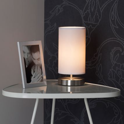 Brilliant - Επιτραπέζιο φωτιστικό CLARIE 1xE14/40W/230V ματ χρώμιο/λευκό