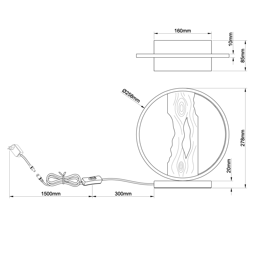 Brilliant - Επιτραπέζιο φωτιστικό LED CHAUMONT LED/7,5W/230V πεύκο - FSC πιστοποιημένο