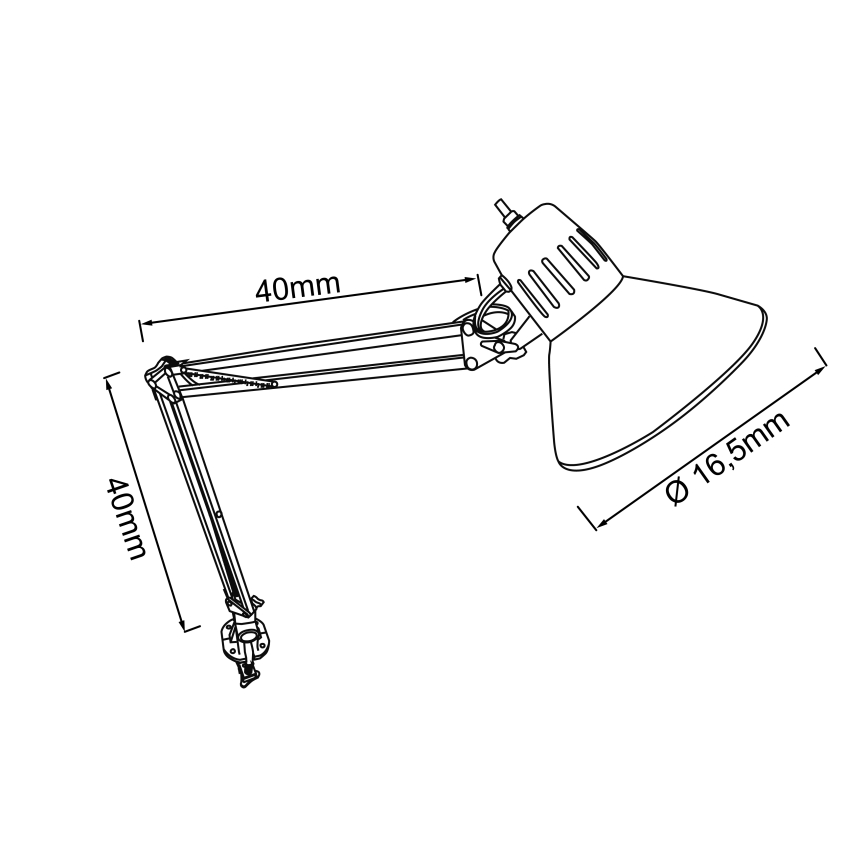 Brilliant - Επιτραπέζιο φωτιστικό με σφιγκτήρα HOBBY 1xE27/40W/230V μαύρο