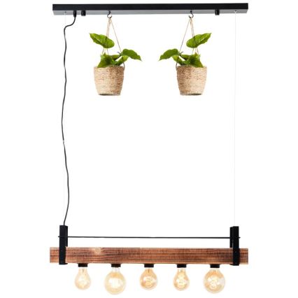 Brilliant - Κρεμαστό φωτιστικό με καλώδιο BANKWOOD 5xE27/28W/230V