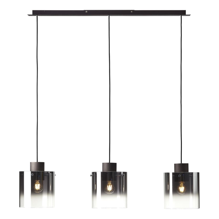 Brilliant - Κρεμαστό φωτιστικό με καλώδιο BETH 3xE27/60W/230V μαύρο/καπνιστό