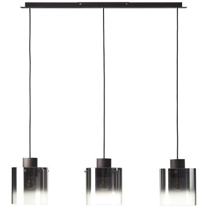 Brilliant - Κρεμαστό φωτιστικό με καλώδιο BETH 3xE27/60W/230V μαύρο/καπνιστό