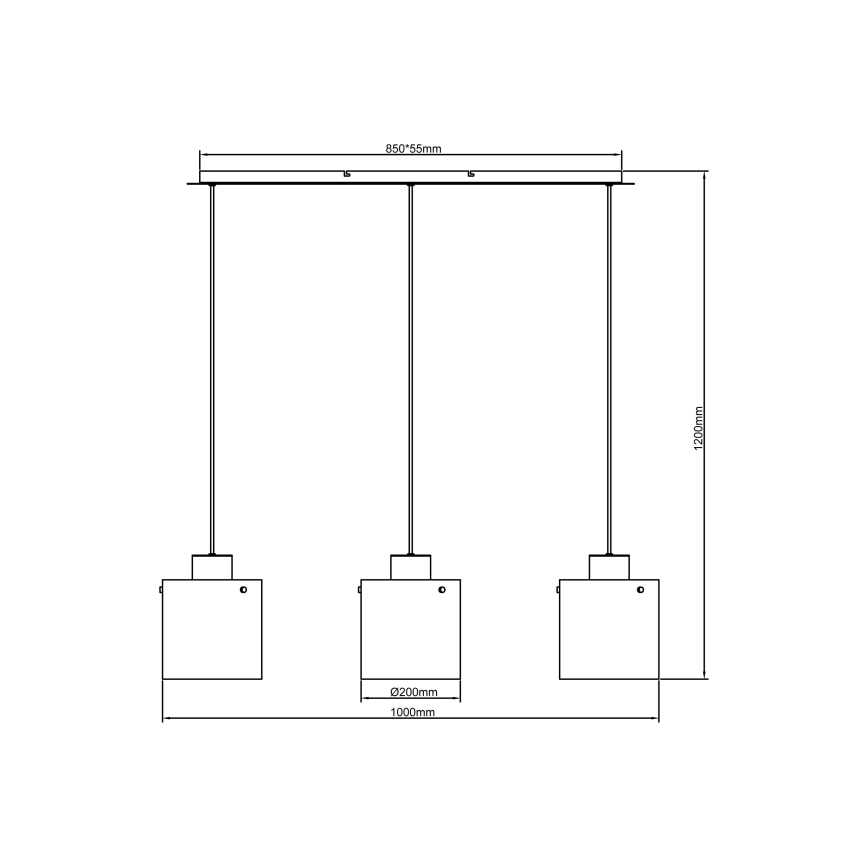 Brilliant - Κρεμαστό φωτιστικό με καλώδιο BETH 3xE27/60W/230V μαύρο/καπνιστό