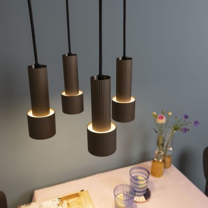 Brilliant - Κρεμαστό φωτιστικό οροφής CADIZ 4xGU10/10W/230V διάμετρος 35 cm μπρονζέ