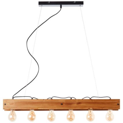 Brilliant - Κρεμαστό φωτιστικό οροφής CALANDRA 6xE27/42W/230V πεύκο