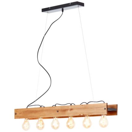 Brilliant - Κρεμαστό φωτιστικό οροφής CALANDRA 6xE27/42W/230V πεύκο
