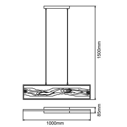 Brilliant -  Κρεμαστό φωτιστικό οροφής LED CHAUMONT LED/20W/230V πεύκο