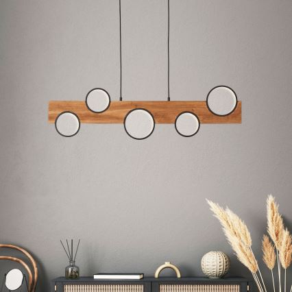 Brilliant -  Κρεμαστό φωτιστικό οροφής LED CHEESY LED/34W/230V πεύκο - FSC πιστοποιημένο