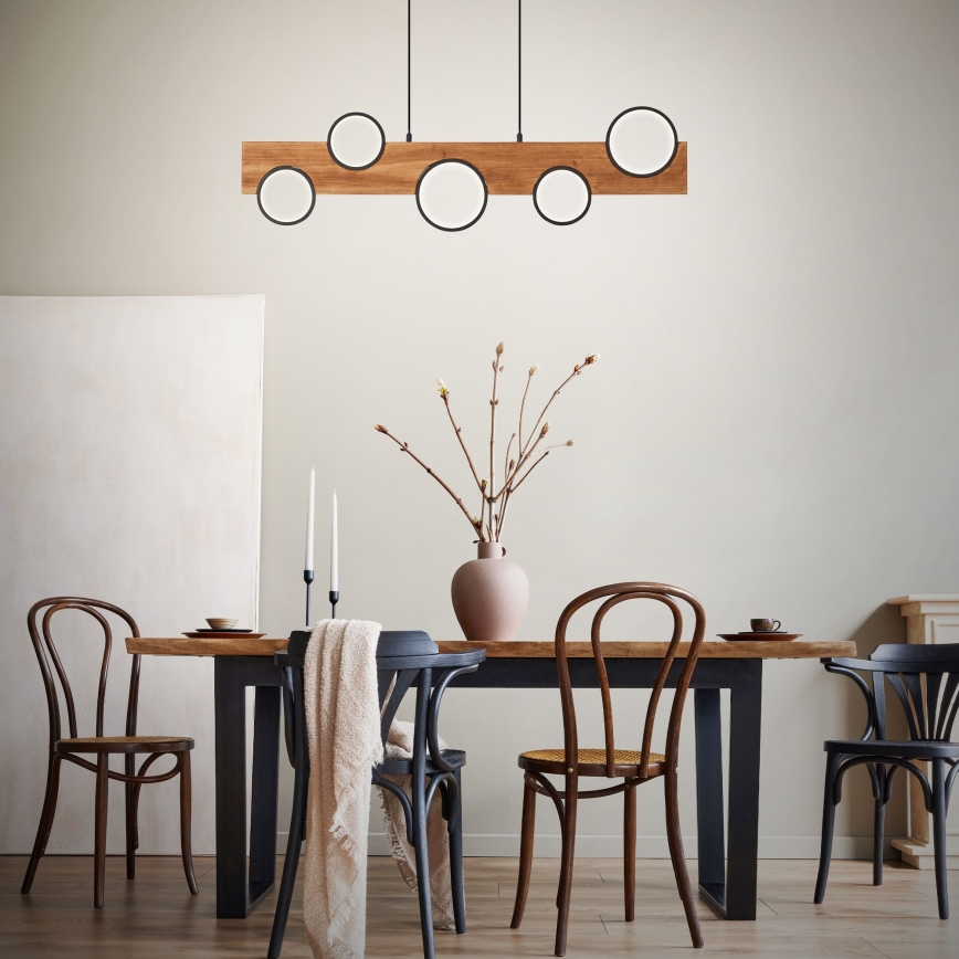 Brilliant -  Κρεμαστό φωτιστικό οροφής LED CHEESY LED/34W/230V πεύκο - FSC πιστοποιημένο