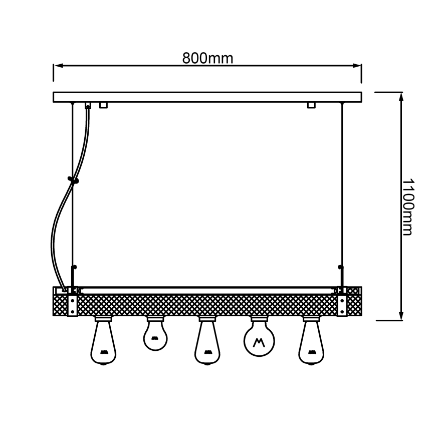Brilliant - Κρεμαστό φωτιστικό οροφής WOODHILL 5xE27/30W/230V