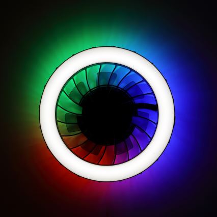 Brilliant - Ρυθμιζόμενος οροφής ανεμιστήρας με φως LED RGBW FANORA LED/30W/230V 2700-6500K διάμ. 46 εκ. μαύρος + τηλεχειριστήριο