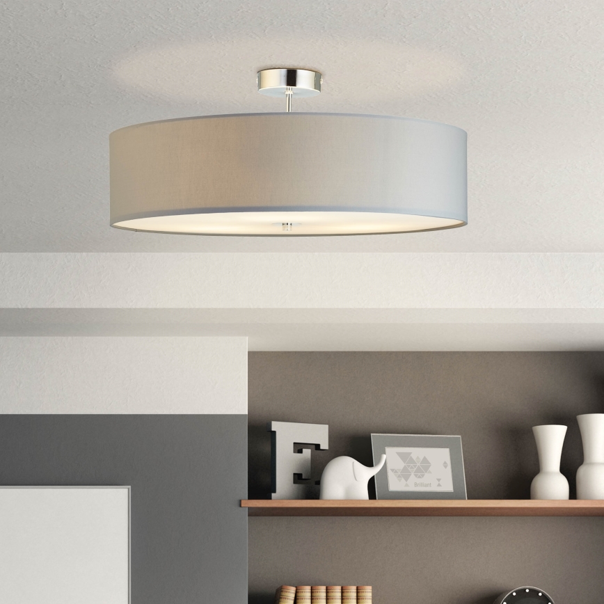 Brilliant - Πλαφονιέρα οροφής ANDRIA 3xE27/60W/230V διάμετρος 60 cm γκρι