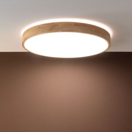 Brilliant - Ρυθμιζόμενο LED φωτιστικό οροφής SLIMLINE LED/60W/230V 3000-6500K Ø 45 cm σε φινίρισμα από ξύλο καουτσούκ + τηλεχειριστήριο