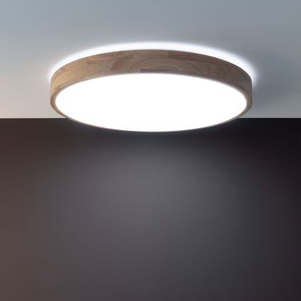 Brilliant - Ρυθμιζόμενο LED φωτιστικό οροφής SLIMLINE LED/60W/230V 3000-6500K Ø 45 cm σε φινίρισμα από ξύλο καουτσούκ + τηλεχειριστήριο