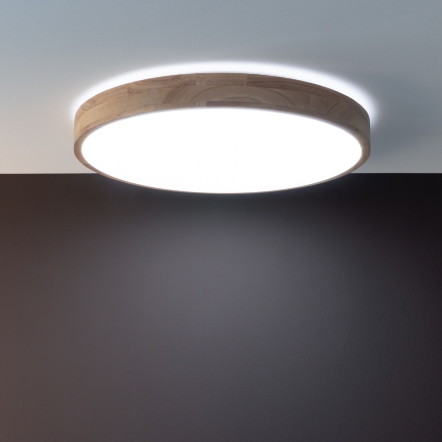 Brilliant - Ρυθμιζόμενο LED φωτιστικό οροφής SLIMLINE LED/60W/230V 3000-6500K Ø 45 cm σε φινίρισμα από ξύλο καουτσούκ + τηλεχειριστήριο