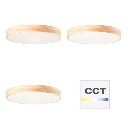 Brilliant - Ρυθμιζόμενο LED φωτιστικό οροφής SLIMLINE LED/60W/230V 3000-6500K Ø 45 cm σε φινίρισμα από ξύλο καουτσούκ + τηλεχειριστήριο