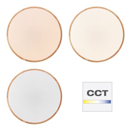 Brilliant - Ρυθμιζόμενο LED φωτιστικό οροφής SLIMLINE LED/60W/230V 3000-6500K Ø 45 cm σε φινίρισμα από ξύλο καουτσούκ + τηλεχειριστήριο