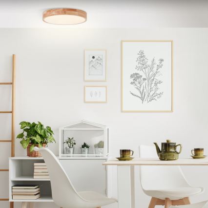 Brilliant - Φωτιστικό οροφής LED SLIMLINE LED/22W/230V διάμ. 39 cm καουτσουκόξυλο