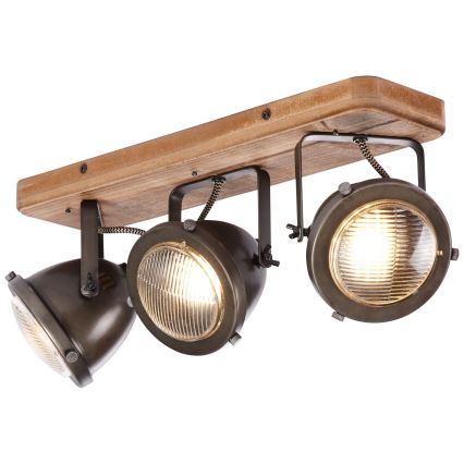 Brilliant - Φωτιστικό σποτ CARMEN WOOD 3xGU10/5W/230V καφέ