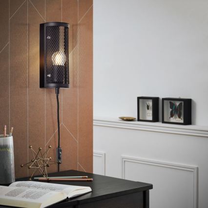 Brilliant - Φωτιστικό τοίχου MAZE 1xE27/40W/230V μαύρο